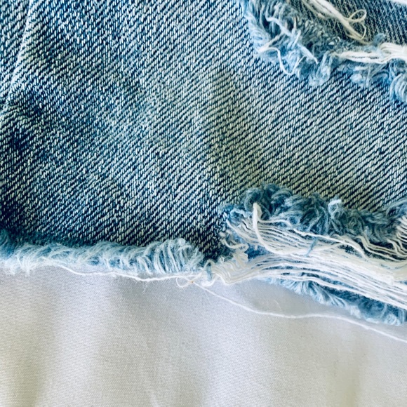 High Rise Distressed Denim Shorts - Picture 4 of 7